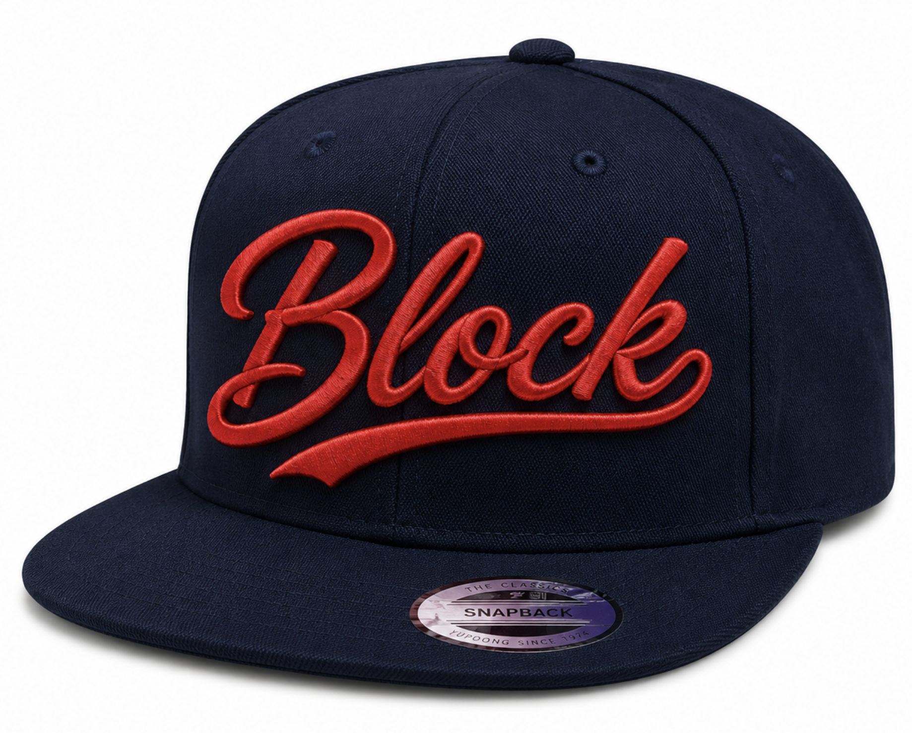 Block Snapback - Navy/Red
